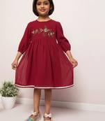 Midi dress with handwork embellishments