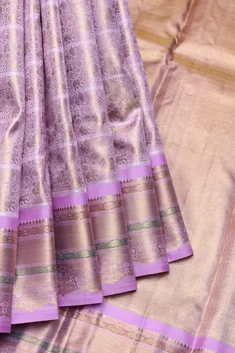 Lavender tissue pure zari silk saree