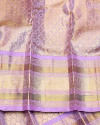 Lavender pure zari silk saree with silk mark certified 4