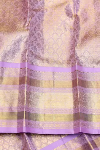 Lavender zari silk saree 