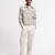 White digital printed linen jacket