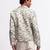 White digital printed linen jacket