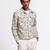 White digital printed linen jacket