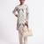 White digital printed linen kurta