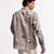 Grey floral printed linen shirt