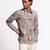 Grey floral printed linen shirt