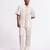 White floral plain linen shirt