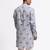 Blue floral printed linen kurta