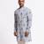 Blue floral printed linen kurta