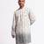 White floral printed linen kurta