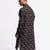 Black animal printed linen kurta