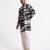 Black & white digital printed linen kurta