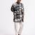 Black & white digital printed linen kurta