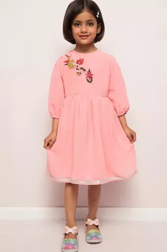 Midi dress with handwork embellishments