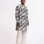 Black & white geometric printed linen kurta