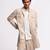 Beige geometric plain linen jacket