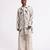 White floral printed linen jacket