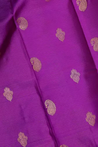 Purple and mustard zari silk saree 