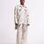 White floral printed linen jacket
