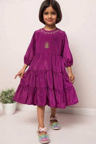 Midi dress with handwork embellishments