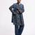 Blue floral printed linen jacket