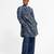 Blue floral printed linen jacket