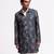 Blue floral printed linen jacket