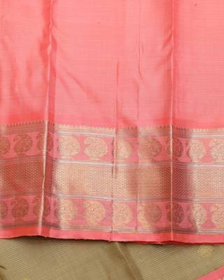 Granola beige pure zari silk saree with silk mark certified 4