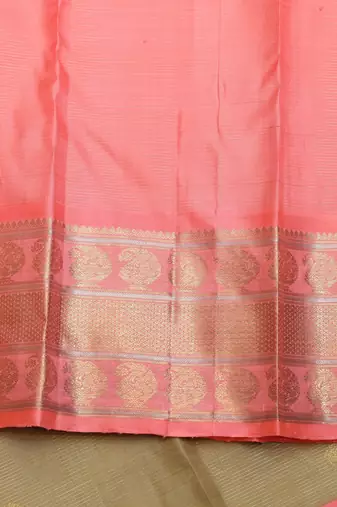 Granola beige zari silk saree 