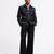 Black digital plain linen jacket