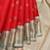 Red and beige pure zari silk saree