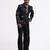 Black digital plain linen jacket