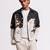 Black & white digital printed linen jacket