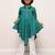 Asymmetrical top with white pajama- 2 pcs set
