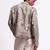 Grey floral printed linen jacket