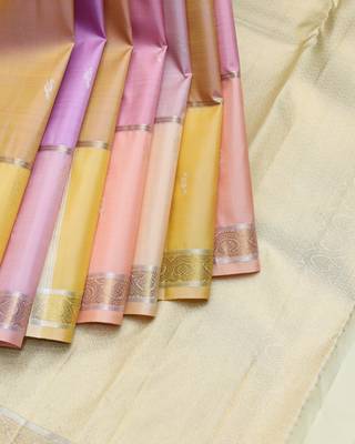 Multi colour pure zari silk saree with silk mark certified 1