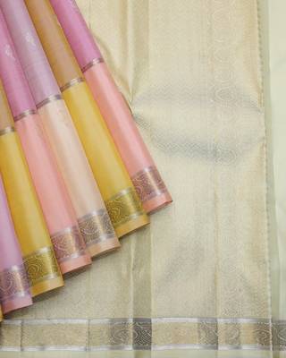 Multi colour pure zari silk saree with silk mark certified 2