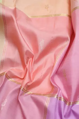 Multi colour pure zari silk saree with silk mark certified