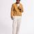 Yellow floral printed linen jacket
