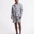 Blue digital printed linen jacket