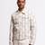White floral printed linen jacket