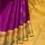 Purple and yellow pure zari silk saree with silk mark certified
