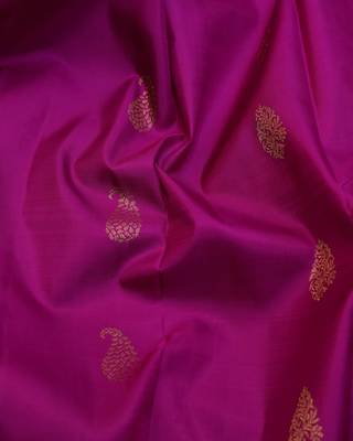 Purple and yellow pure zari silk saree with silk mark certified 3