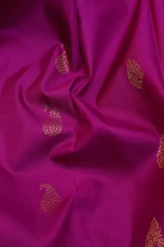 Purple and yellow pure zari silk saree with silk mark certified