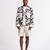 Black & white geometric printed linen jacket