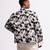 Black & white geometric printed linen jacket
