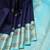 Navy blue pure zari silk saree