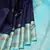 Navy blue pure zari silk saree with silk mark certified