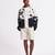 Black & white digital printed linen jacket