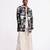 Black & white digital printed linen jacket